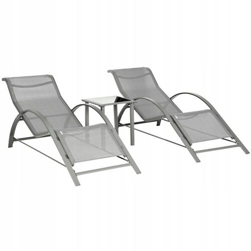Modern Home Set od 2 ležaljke za baštu sa stolom Gray Cene