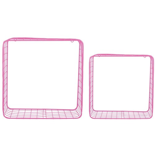 PT LIVING Rožnate jeklene police v kompletu 2 ks 35 cm Reja &amp;ndash; Slike