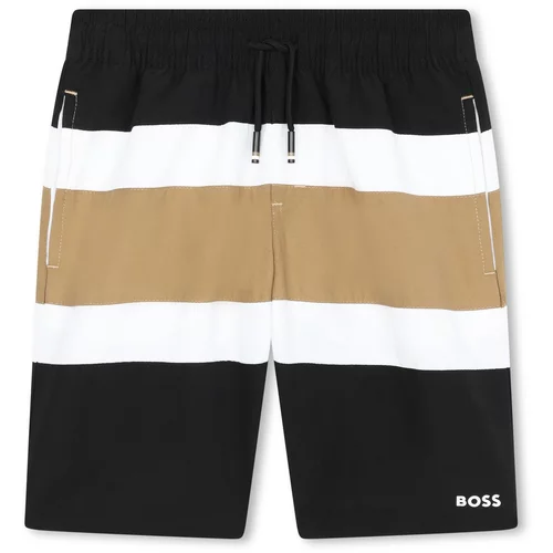 BOSS Kidswear Kupaće hlače bež / crna / bijela