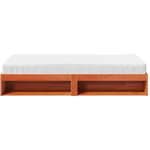  Dnevni krevet s madracem od voska smeđi 100x200cm puno drvo bor Slike