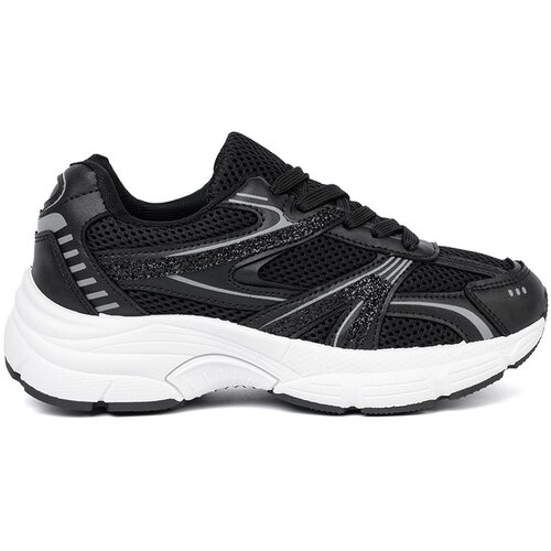 Shelvt Black sneakers with mesh and white sole Slike