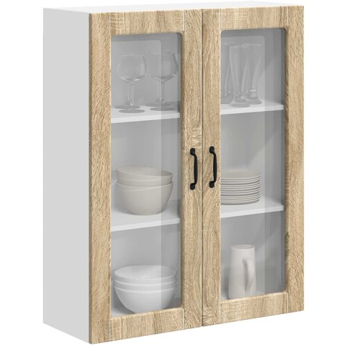  Zidni stakleni ormarić Lucca Hrast sonoma 80 x 31 x 100 cm Slike