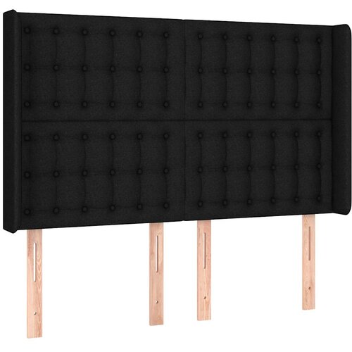  Krevet s oprugama i madracem crni 140x200 cm od tkanine Slike