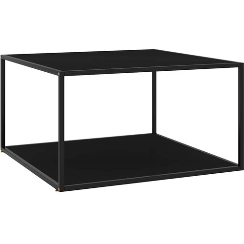  Stolić za kavu crni s crnim staklom 90 x 90 x 50 cm Slike