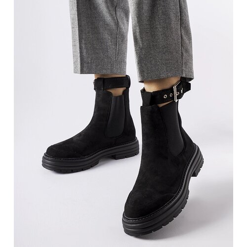 Gemre Black ankle boots with decorative fastening Abela Cene
