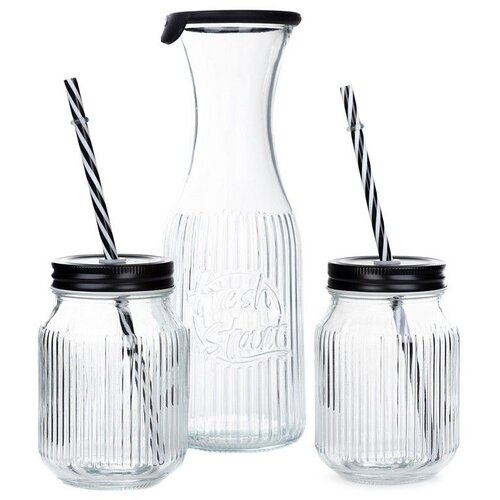  Bokal sa teglama SOMA 1l set 3/1 - Transparent - HML Cene