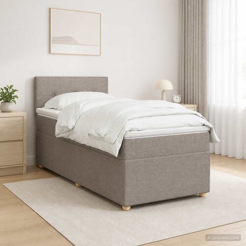  Boxspring krevet s madracem Sivosmeđa 90 x 200 cm Tkanina Smeđesiva 200 x 90 x 88 cm Cene