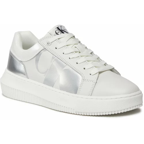 Calvin Klein Jeans Superge Chunky Cupsole Low Lth Nbs Mr YW0YW01411 Bright White/Silver 01V