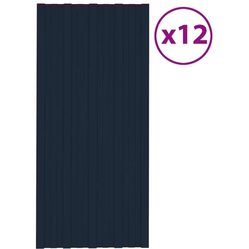 Krovni paneli 12 kom od pocinčanog čelika antracit 100 x 45 cm Cijene