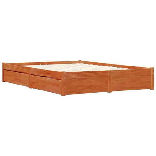  Okvir za krevet s ladicama Vosak smeđa 120 x 200 cm Slike