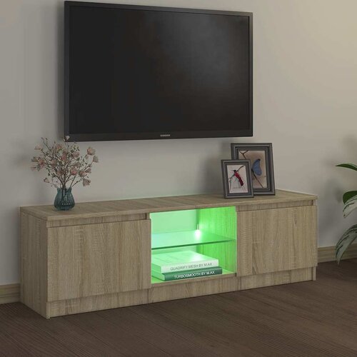  ormarić s LED svjetlima boja hrasta sonome 120x30x36 cm Slike