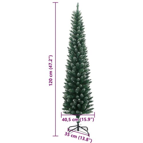 VidaXL Umjetno tanko božićno drvce sa 150 LED žarulja 120 cm Slike