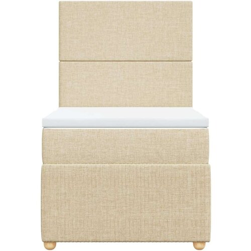 VidaXL Krevet s oprugama i madracem krem 90 x 200 cm od tkanine Slike