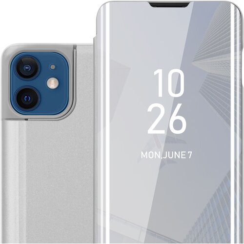 Cadorabo Ohišje, združljiv z Apple v Agate Silver - Clear View Zrcalo Zaščitni pokrov s funkcijo stojala 360 stopinj zaščita, (20570803) Cene