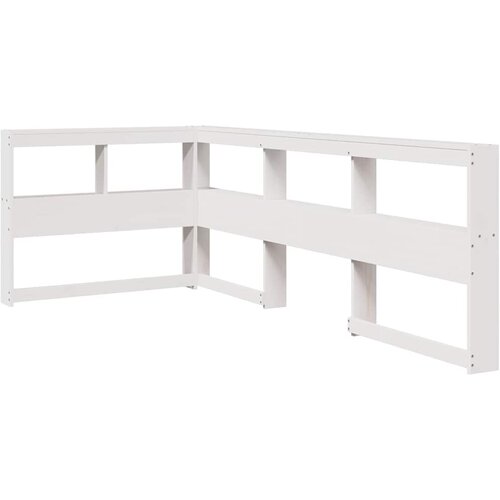 Maison Chic Knjižnica Vzglavna omarica - Nočna omarica - Posteljna omarica L-oblike bela 90 cm trdna borovina, (21712026) Cene