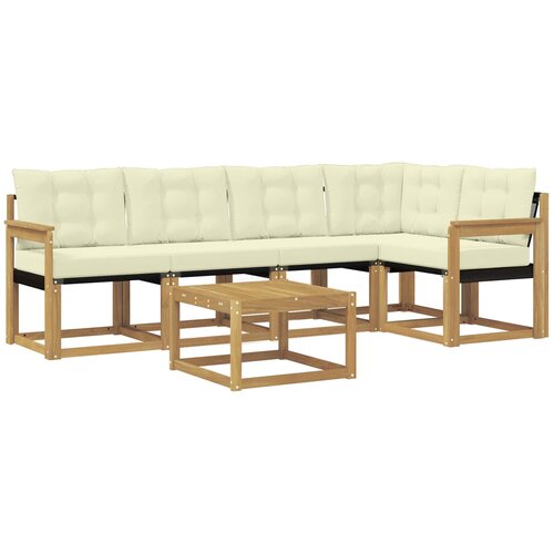 vidaXL Zunanja garnitura za sedenje z blazino 6 pcs Bela in krem, (5000271701) Cene