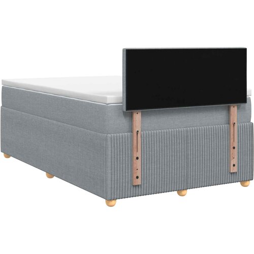  Boxspring krevet s madracem Svjetlosiva 120 x 190 cm Tkanina Slike