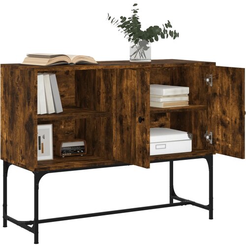  Komoda boja dimljenog hrasta 100x40x79,5 cm konstruirano drvo Slike