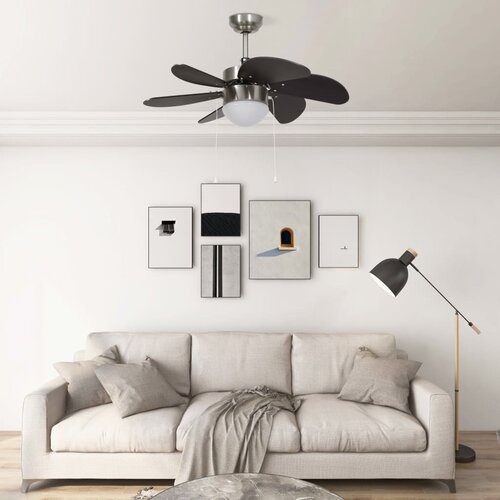 vidaXL stropni ventilator z lučjo 76 cm temno rjav Cene