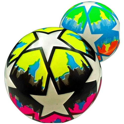 Plastična lopta Neon Stars 230 mm &amp;ndash; za igru na plaži i otvorenom Svijetla Slike