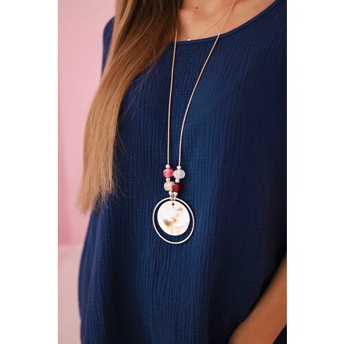 Kesi Włoski Muslin blouse with a necklace navy blue Cene