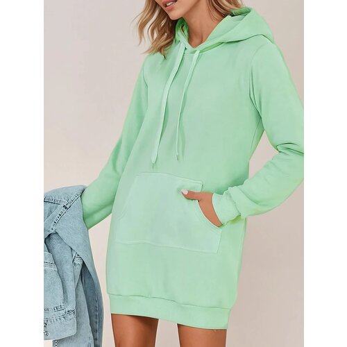 DStreet Bluza damska długa z kapturem oversize TIMMY miętowa Cene