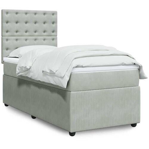 Box spring krevet s madracem svjetlosivi 100x200 cm bar&amp;scaron;unasti Slike