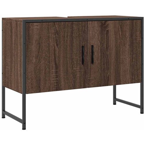Maison Chic Kopalniška omarica za umivalnik - Umivalniška omarica rjavi hrast 80x33x60cm inž. les, (21759016) Cene