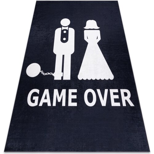 RugsX Preproge Pralna preproga BAMBINO 2104 'Game over' poroka, 80x150 cm Črna Cene