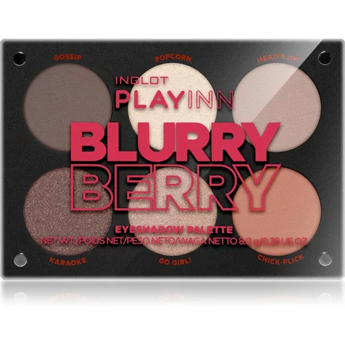 Inglot PlayInn paleta senčil za oči odtenek Blurry Berry