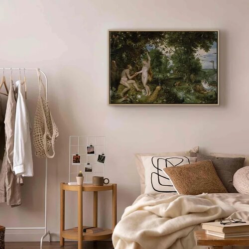  Slika - Peter Paul Rubens &amp;ndash; The Garden of Eden with the Fall of Man 120x80 U prirodnom drvenom okviru Slike