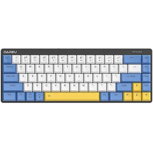 Dareu EK868 Bluetooth brezžična mehanska tipkovnica (bela/modra/rumena) Cene