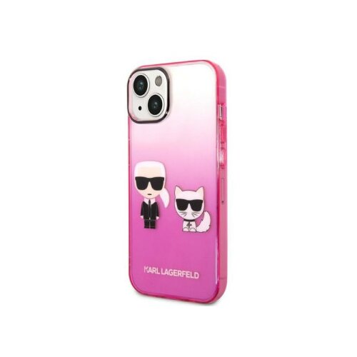 Karl Lagerfeld Originalen ovitek KLHCP14LTGKCP za iPhone 14 Pro Gradient roza za&amp;scaron;čita - Full Bodies Slike