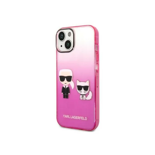 Karl Lagerfeld Originalen ovitek KLHCP14LTGKCP za iPhone 14 Pro Gradient roza zaščita - Full Bodies