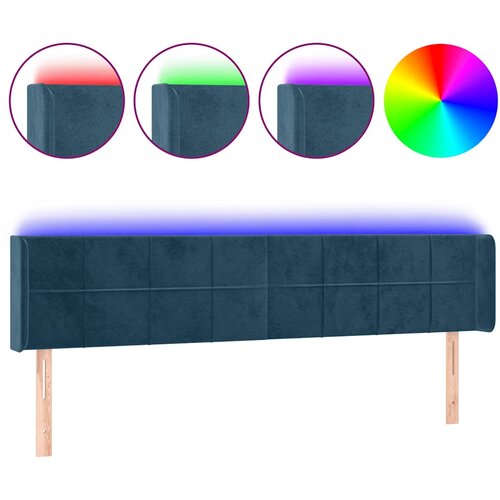  LED uzglavlje tamnoplavo 183x16x78/88 cm bar&amp;scaron;unasto Slike