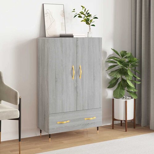 Visoka komoda siva boja hrasta 69,5x31x115 cm konstruirano drvo Cijene