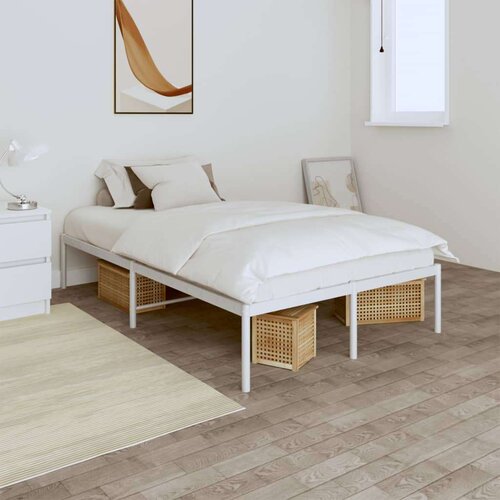 Metalni okvir za krevet bijeli 120 x 190 cm Slike
