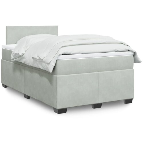 Box spring krevet s madracem svjetlosivi 120x200 cm baršunasti Cene