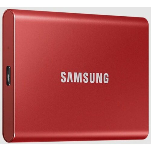 Samsung portable ssd 1TB, T7, usb 3.2 Gen.2 (10Gbps), [sequential read/write : up to 1,050MB/sec /up to 1,000 mb/sec] (10Gbps), red Cene