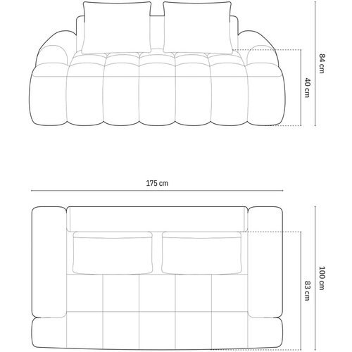 Cosmopolitan Design Siva sedežna garnitura 175 cm Linz &amp;ndash; Slike