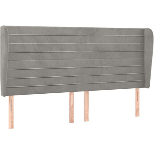  Uzglavlje s u&amp;scaron;ima svjetlosivi 163x23x118/128 cm obar&amp;scaron;unasti Slike