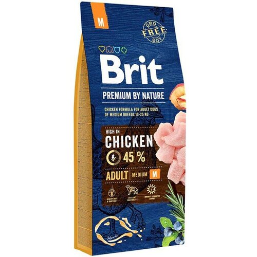 BRIT Premium by Nature dog adult medium chicken 3KG Slike
