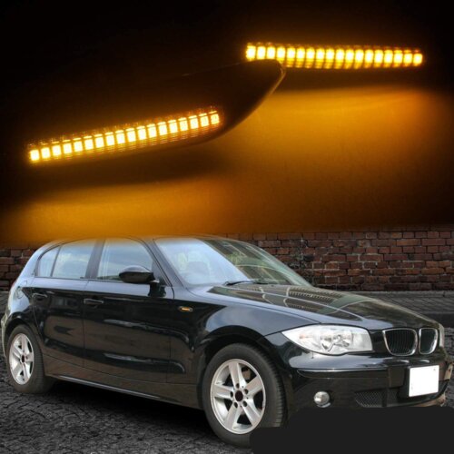  LED Dinamički migavci za BMW E90, E91, E92, E87, E60, E46, Zatamnjeni Slike