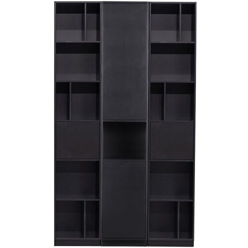 WOOOD Črna modularna knjižna polica iz masivnega bora 120x210 cm Finca &amp;ndash; Slike