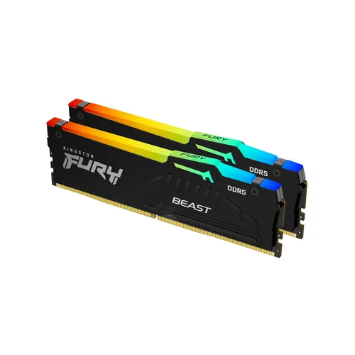 Kingston ram pomnilnik Fury Beast 64GB (2x32GB) 5600MT/s DDR5 CL40 XMP (KF556C40BBAK2-64) RGB