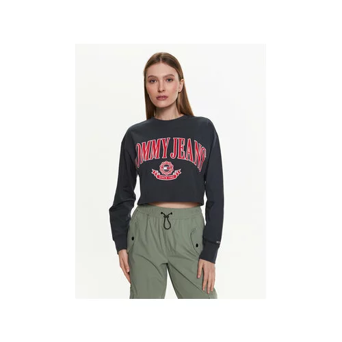 Tommy Jeans Bluza Collegiate DW0DW15575 Siva Cropped Fit