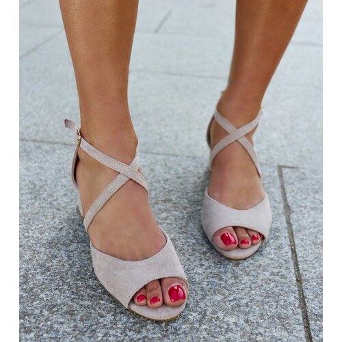 Gemre Raniya block heel sandals with leather insole Cene