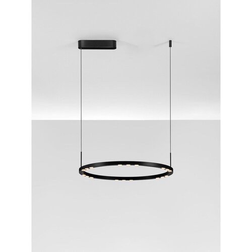 Nova Luce Mat crna LED viseća svjetiljka aluminijska s mogućnosti zatamnjivanja &amp;oslash; 60 cm Lunette &amp;ndash; Slike