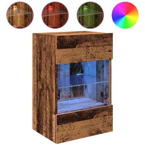 vidaXL Stenske TV omarice z LED lučkami 2 kosa star les 40x30x60,5 cm Cene