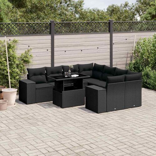  9-dijelni set vrtnih sofa od poliratana s jastucima Slike